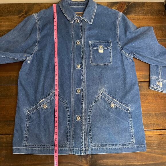 Vintage 90s Ralph Lauren Jeans Co Denim Chore Barn Workwear Jacket Women's Large - Picture 11 of 12
